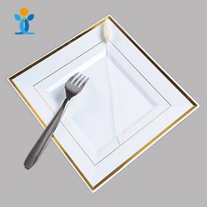 white deep golden food dishes fruit square set dinner plates  white deep golden food dishes fruit square set dinner plates
